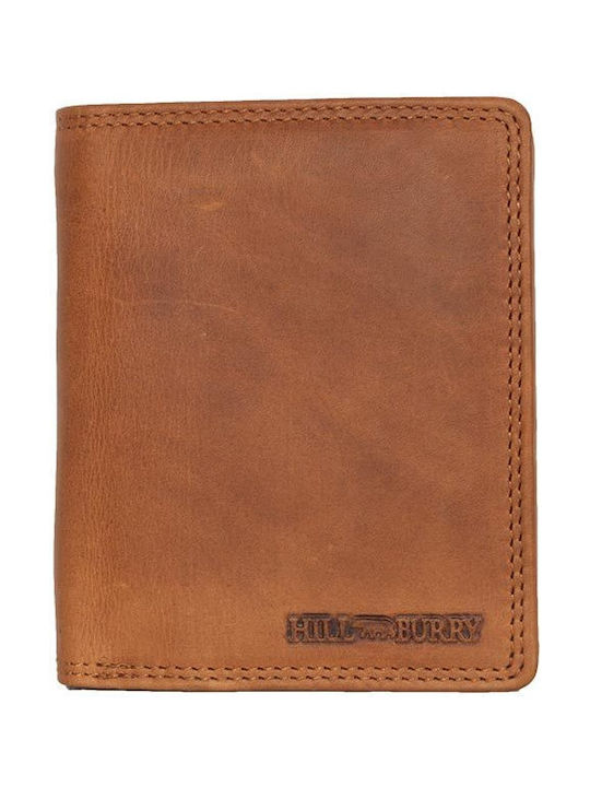 Hill Burry Men's Leather Coin Wallet with RFID Brown