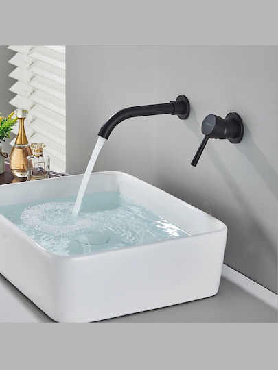 Naron Built-in Mixer & Spout Set for for Bathroom Sink Black