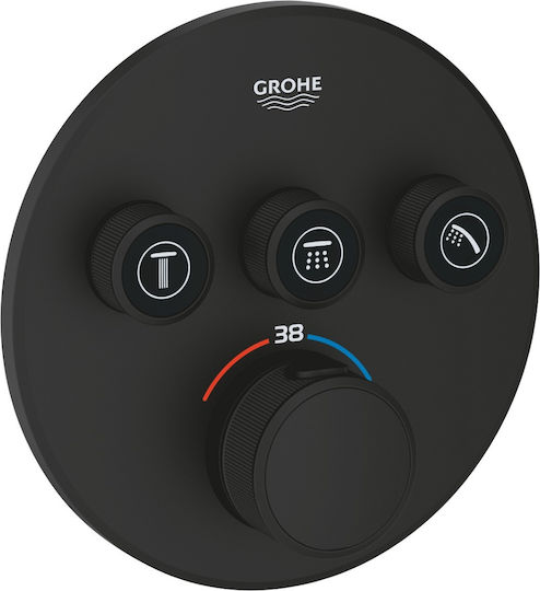 Grohe Set Mixer, Telefon & Cap Duș Îngropată pentru Duș 3 ieșiri Negru