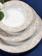 Cryspo Trio Charlote Gold Porcelain Dinnerware Set 20pcs