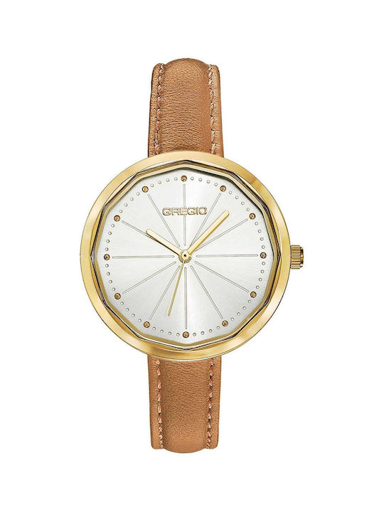 Gregio Watch with Gold Leather Strap