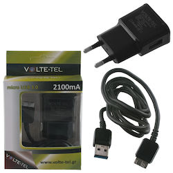Volte-Tel Incarcator și Cablu Micro USB 11W Neg...