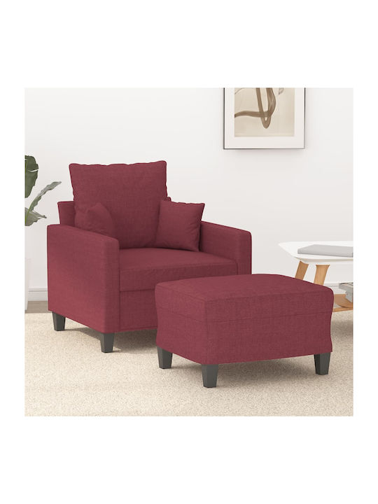 Sessel mit Fußhocker Bordeaux 78x77x80cm