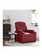 Relax Armchair with Footstool from Leatherette Burgundy 74x88x97cm