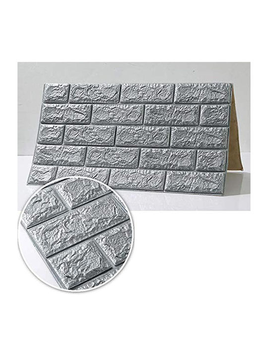 3D Wall Panels Adhesive Gray 77x70cm