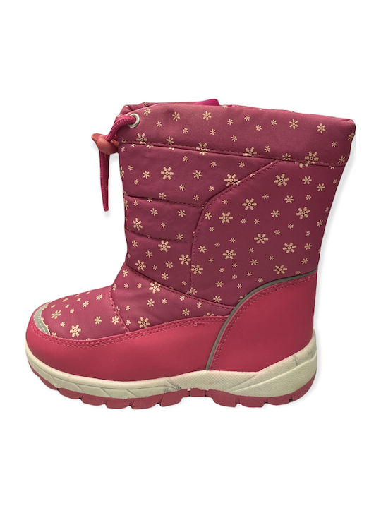 Cizme de cauciuc pentru copii cu captuseala interna Fuchsia