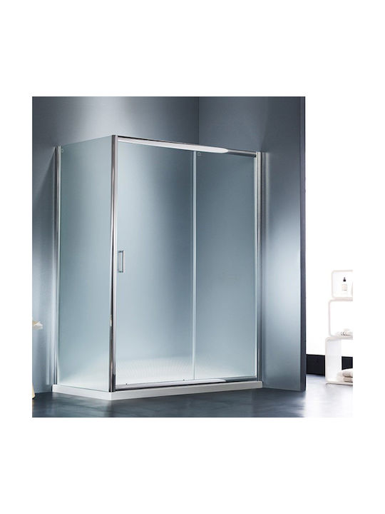 Starlet Slider Διαχωριστικό Ντουζιέρας με Συρόμενη Πόρτα 151-154x180cm Fabric Chrome