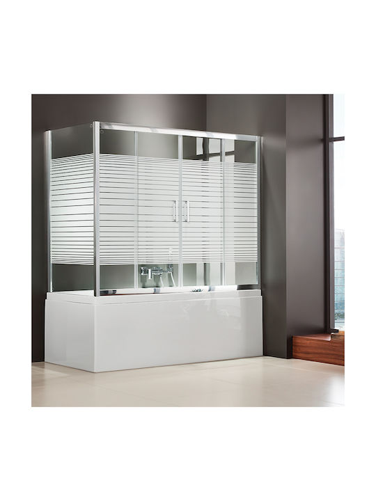 Axis Slider 2+2 SLB2X170S-100 Shower Screen Bathtub with Sliding Door 170x140cm Chrome