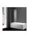 Axis 1 Duschwand Badewanne 77-79x140cm Klarglas Chrom