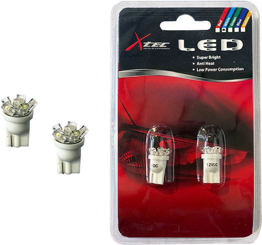 Xtec Λάμπες Αυτοκινήτου T10 LED 6000K Ψυχρό Λευκό 12V 2τμχ
