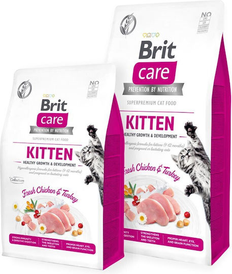 Brit Care Kitten Dry Food Grain-Free & Gluten-Free for Young Cats with Chicken / Turkey 7kg