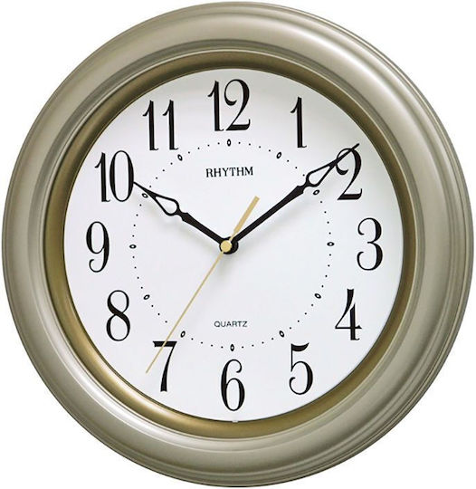 Rhythm Wall Clock Plastic Gold