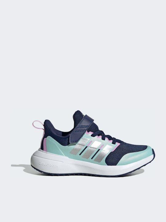 Fortarun Fortarun 2.0 Kids Sports Shoes Running with Hoop & Loop Closure Dark Blue / Silver Metallic / Semi Flash Aqua