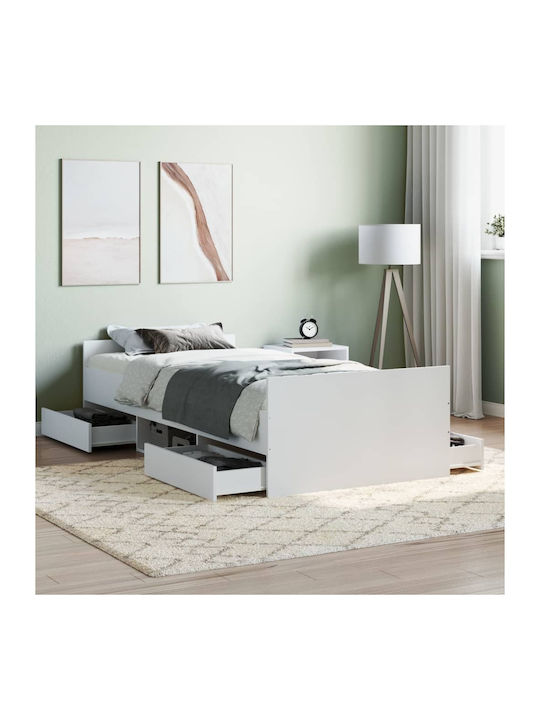 Bett Einzelbett Holz White mit Latten für Matra...