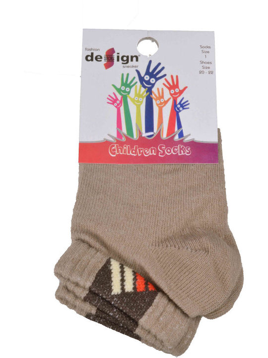 Design Socks Kinderstrümpfe Knöchelsocken Καφέ