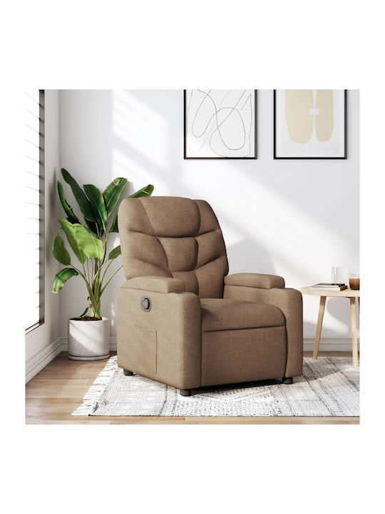 Πολυθρόνα Relax με Υποπόδιο Καφέ 74x89x100cm