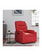 Relaxsessel mit Fußhocker aus Kunstleder Red 74x89x100cm