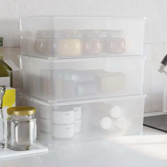 vidaXL Пластмасова Кутия За Съхранение С Капак Прозрачна 37x26x13см 3 Бройки