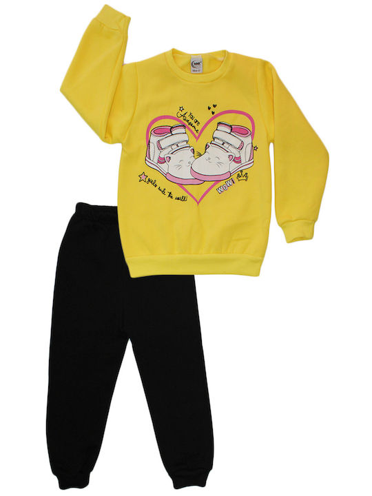 Nnk Kids Sweatpants Set Yellow 2pcs