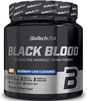 Biotech USA Black Blood Nox+ Pre Workout Supplement 340gr Blueberry Lime