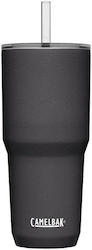 Camelbak Tumbler Sst Vacuum Insulated Ποτήρι Θερμός Ανοξείδωτο BPA Free Μαύρο 900ml με Καλαμάκι