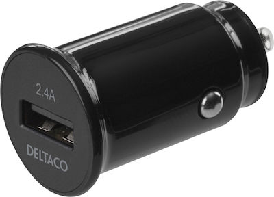 Deltaco Car Charger Black Total Intensity 2.4A with a Port USB