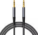 Joyroom 3,5mm Klinkenkabel 3,5mm Stecker - 3,5mm Stecker Schwarz 1,2m mit Vergoldeten Anschlüssen SY-A08