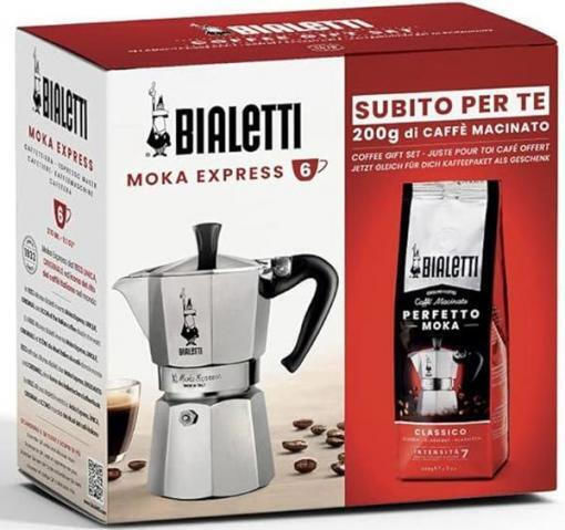 Bialetti Perfetto Moka Classico Stovetop Espresso Pot 6 Cups Argintiu