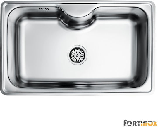 Fortinox Arena 22080-112 Drop-In Chiuvetă Inox Satinat L80xW50cm Argintiu