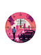 Koupakoupa Wall Clock Wooden Fuchsia