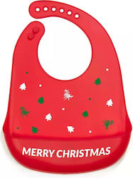 Matzik Mav Waterproof Bib Silicone with Button & Pocket Red