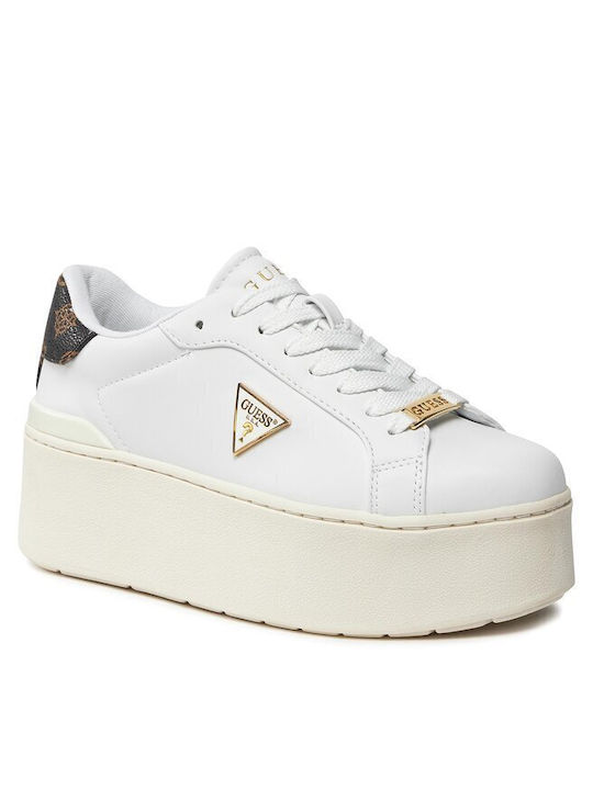 Guess Damen Flatforms Sneakers Weiß