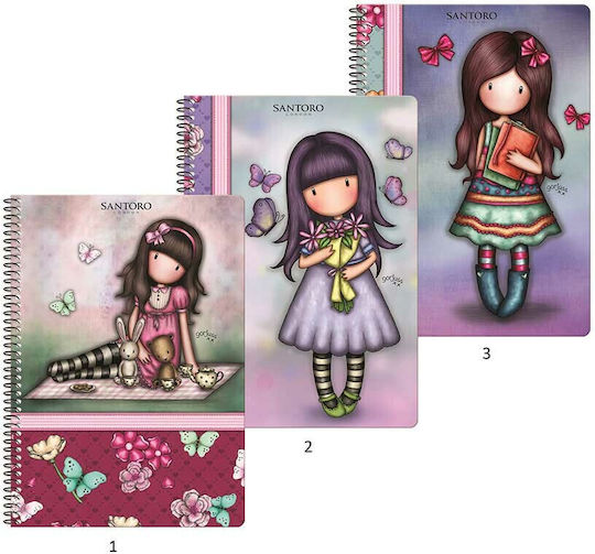 Santoro Spiral Caiet Cu dungi A4 2 de Subiecte 1buc (desene și modele diverse)