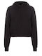 Cropped Women's Sweatshirt Hooded Blk