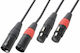 Power Dynamics XLR Cable Male - 2 x XLR Female Black 6m CALIN372