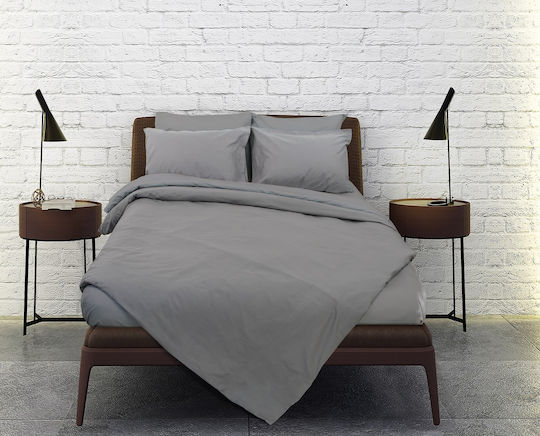 Kipper Σεντόνι King Size με Λάστιχο 180x200+25εκ. Grey