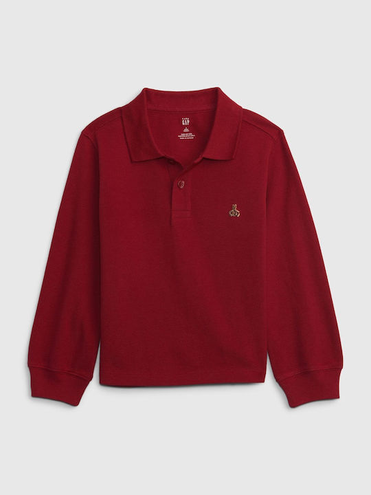 GAP Children's Polo Long Sleeve Red