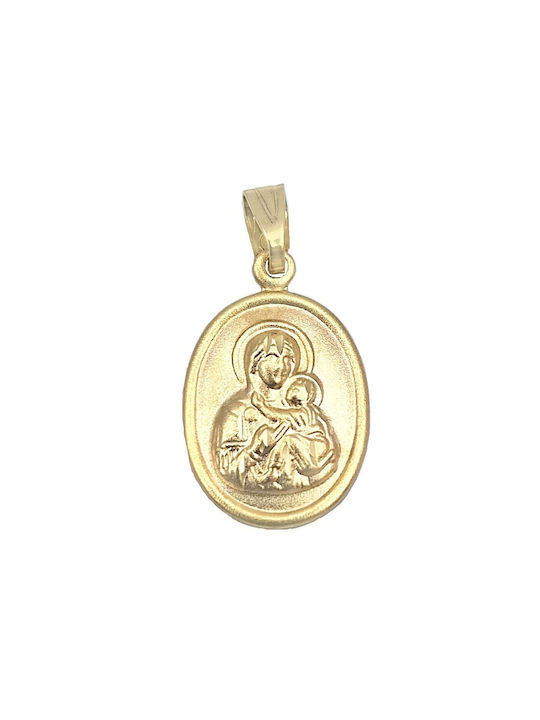 Nakos Jewellery & Watches Anhänger Kinder Amulett mit der Jungfrau Maria aus Gold 14K AV713