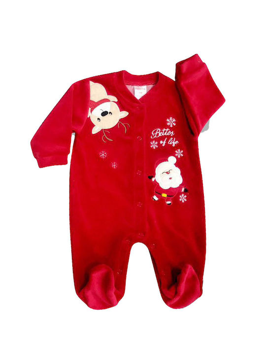 Join Set Baby Strampler Samt Red