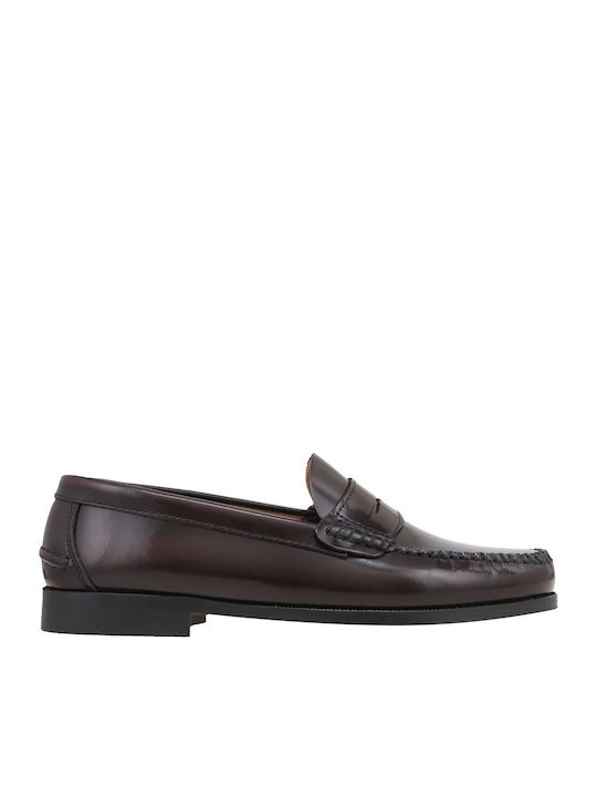 Leder Herren Mokassins in Burgundisch Farbe