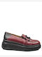 Δερμάτινα Γυναικεία Loafers σε Κόκκινο Χρώμα