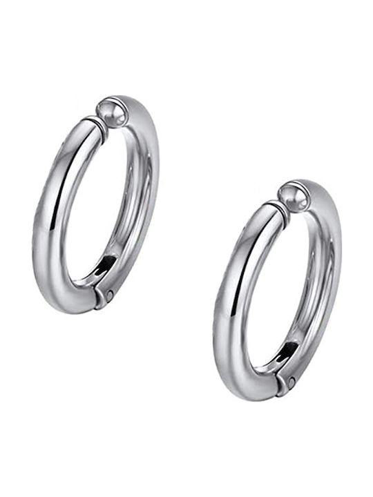 Theodora's Jewellery Men's Earrings Hoops with Clip made of Steel