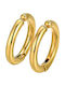 Theodora's Jewellery Men's Earrings Hoops with Clip made of Steel Gold Plated