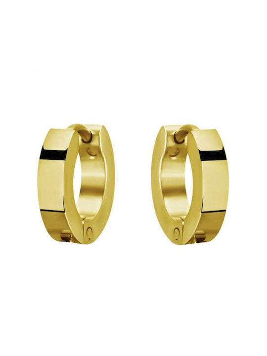 Theodora's Jewellery Men's Earrings Hoops from Steel Gold Plated