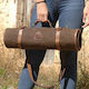 Tips Knives Case Fabric Brown leather bag with olive canvas