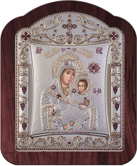 Slevori Wooden Saint Icon Virgin Mary Holding the Infant 20.6x26.4cm