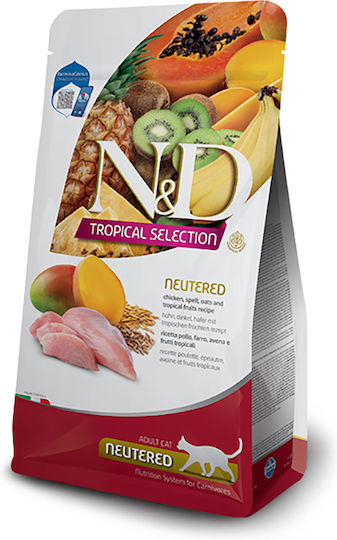 Farmina N&D Tropical Selection Dry Food with Few Grains for Adult Sterilized Cats with Chicken 5kg