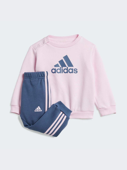 Adidas Παιδικό Σετ Φόρμας Ροζ Badge Sport