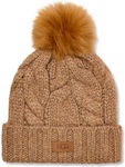 UGG Pom Pom Beanie Beanie Knitted in Brown color