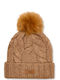 Pom Pom Beanie Beanie Knitted in Brown color